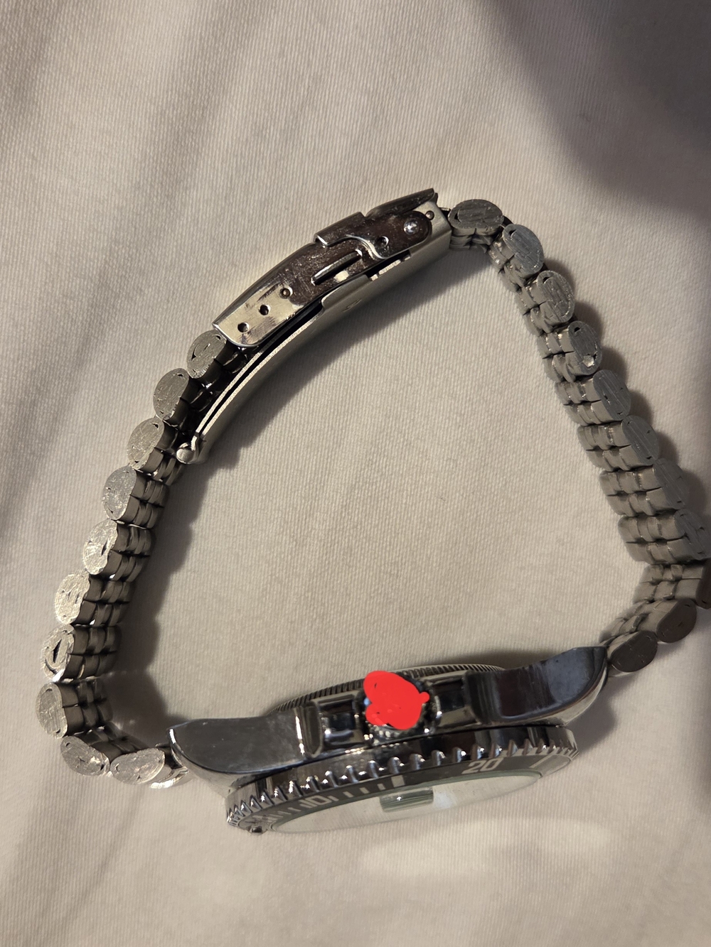 Stainless Steel Diver Watch with Black Bezel and White Dial - Picture 4 of 6